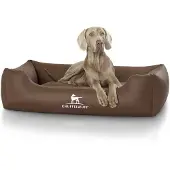 Knuffelwuff kunstleer hondenbed Sidney XXL 120 x 85cm bruin