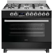 Wiggo WO-E969R(BX) - Gasfornuis - 5 gasbranders - Zwart RVS