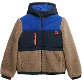 Superdry Fleece jas blauw / nachtblauw / taupe