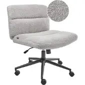 Beliani CATLIN - Bureaustoel - Lichtgrijs - Bouclé