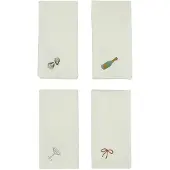 OYOY New Year katoenen servet 45x45 cm 4-pack Offwhite