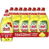 Dreft Platinum Quickwash Citroen Vloeibaar Handafwasmiddel - 16 x 520ml