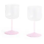 HAY Wijnglas Tint Wine Glass Clear, Jade Light Pink And Light Pink (Set van 2)