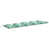 vidaXL Tuinbankkussen met bladpatroon, 200x50x7 cm, Oxfordstof