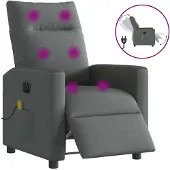 vidaXL Massagestoel elektrisch verstelbaar stof donkergrijs