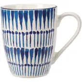 Excellent houseware Beker 350ml porselein wit/blauw