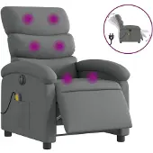 vidaXL Massagestoel elektrisch verstelbaar stof donkergrijs