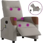 vidaXL Massagestoel elektrisch verstelbaar stof taupe