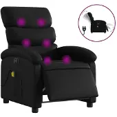 vidaXL Massagestoel verstelbaar elektrisch kunstleer zwart