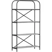 vidaXL Boekenplank 4-laags 80 x 30 x 146 cm Bewerkt hout Grijs Sonoma