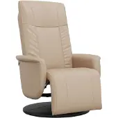 vidaXL Fauteuil verstelbaar met voetensteun kunstleer cappuccinokleur