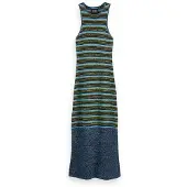 Scotch & Soda Sequin Stripe Knitted Dress Washed Black Size: S | Maxi Dresses Outlet | Dames | Zwart