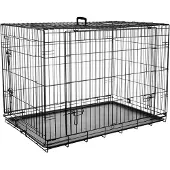 Flamingo Hondenbench Nyo Zwart XXL – 124x77x81,5 cm – opvouwbare draadkooi met 2 deuren & lade – hondenbench met handvat