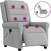 vidaXL Massagestoel elektrisch verstelbaar stof wolk grijs