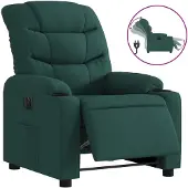 vidaXL Fauteuil verstelbaar elektrisch stof donkergroen