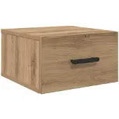 vidaXL Nachtkastje 35 x 35 x 20 cm Bewerkt hout Artisan Eiken