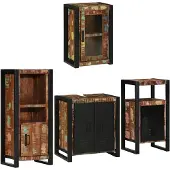 vidaXL Badkamermeubel Set 4 st Multikleur Massief hergebruikt hout