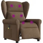 vidaXL Massagestoel elektrisch verstelbaar stof bruin
