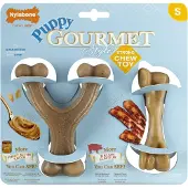 Nylabone Puppy Gourmet Twin Pack - Hondenspeelgoed - Pindakaas Bacon Small