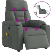 vidaXL Massagestoel elektrisch verstelbaar stof donkergrijs
