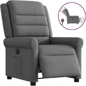 vidaXL Fauteuil elektrisch verstelbaar stof donkergrijs