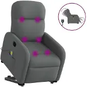 vidaXL Sta-op-massagestoel elektrisch verstelbaar stof donkergrijs