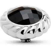 Melano Twisted Majestic Steentje Black | Zilver