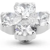 Melano Twisted Heart Clover Steentje Crystal | Zilver