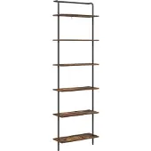 vidaXL Boekenplank 6-laags 60 x 24 x 203 cm Bewerkt hout Rook Eiken