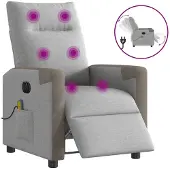vidaXL Massagestoel elektrisch verstelbaar stof wolk grijs