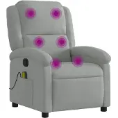 vidaXL Massagestoel lichtgrijs fluweel