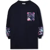 Billieblush sweatjurk met pailletten donkerblauw Meisjes Katoen Ronde hals - maat 128