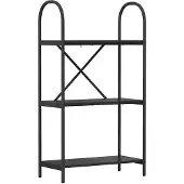 vidaXL Boekenplank 3-laags 60 x 30 x 109 cm Bewerkt hout Zwart Eiken
