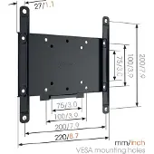 Vogel's Wand Tv Steun Ma 2000 Zwart Metaal 19 Tot 40"