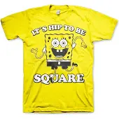 Hybris SpongeBob SquarePants Heren Tshirt -S- Hip To Be Square Geel