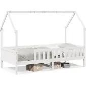 vidaXL Bedhuis wit massief grenenhout 90x200 cm