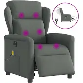 vidaXL Massagestoel elektrisch verstelbaar stof donkergrijs