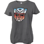 Transformers Distressed Autobot Shield Girly Tee Damen T-Shirt Darkgrey-L