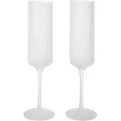 Ferm Living Ripple Champagne flutes champagneglazen 15 cl 2-pack Frosted