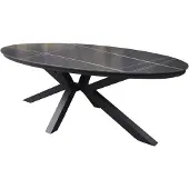 AVH-Collectie Talitha dining tuintafel 220x114xH75 cm ovaal antraciet sintered stone blad