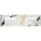 Lambini Designs Cantik keramische wastafel 140cm licht marmer zonder kraangaten