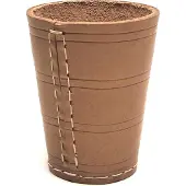 HOT Games Dobbelbeker - Dobbelspel Accessoire - Tuigleder 10 x 8 cm - Bruin