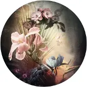 Komar Flemish Flowers Vlies Zelfklevend Fotobehang 125x125cm Rond