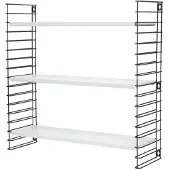 Tomado Boekenrek Retro Zwart/wit 70x21c Zwart-wit zwart-wit Metaal Tomado