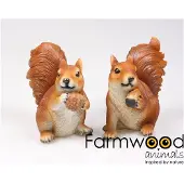 Farmwood Animals Beeld Eekhoorn Etend 16x9x18cm Bruin bruin Polyresin Tuinbeeld