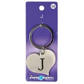 Paper Dreams Hart Sleutelhanger - J Zilver zilver Paperdreams Sleutelhanger