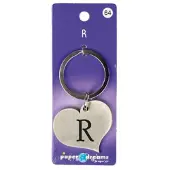 Paper Dreams Hart Sleutelhanger - R Zilver zilver Metaal Paperdreams Sleutelhanger