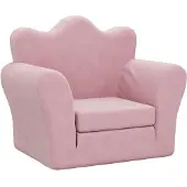 vidaXL Kinderslaapbank zacht pluche roze