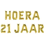 Paper Dreams Folie Ballon Slinger - Hoera 21 Jaar Goud goud Kunststof Ballon