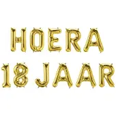 Paper Dreams Folie Ballon Slinger - Hoera 18 Jaar Goud goud Kunststof Ballon